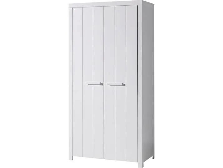 Kleiderschrank VIPACK, weiß, B:100cm H:206cm T:58cm, Holzwerkstoff, Schränke, Kleiderschrank, Geräumiger 2-trg. Kleiderschrank in Landhaus Optik, 2 Fächer de Vipack – photo produit