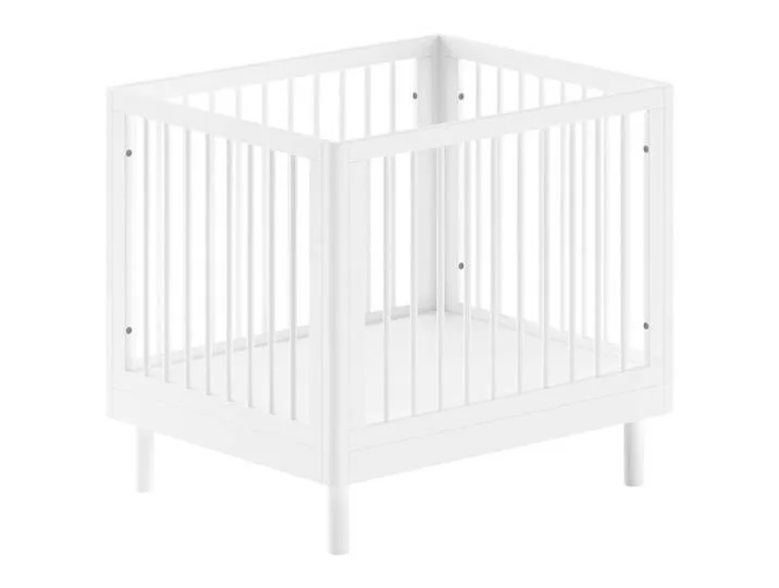Laufgitter, Weiß, Holz, Buche, massiv, 99x88x79 cm, höhenverstellbar, Babymöbel, Laufstall Baby von Vipack – Produktfoto