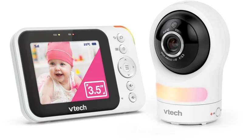 RM4761 Smart video babyfoon met camera - 3.5 inch Scherm - 1080p Full HD - Pan & tilt - Zoom - Wi-Fi - Nachtlampje - Terugspreekfunctie fra VTech i Wit – produktbillede