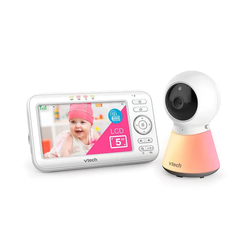 VM5254 Babyfoon met camera - 5 inch Scherm - Adaptief nachtlampje - Terugspreekfunctie by VTech in White – product photo 2 of 4