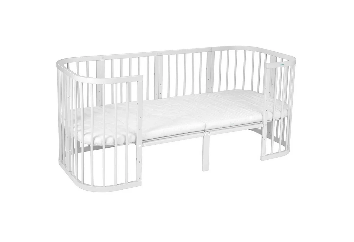 Babybett Erweiterung auf 174 cm für 7in1, inkl. Matratze, ohne Bett fra Waldin i Hvid – produktbillede