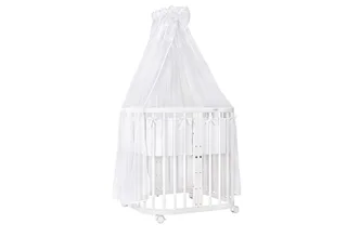 Babybett Mobiles Babybett aus Holz 7in1 mit Matratze, mitwachsend de Waldin en Blanc – photo produit 1 sur 3