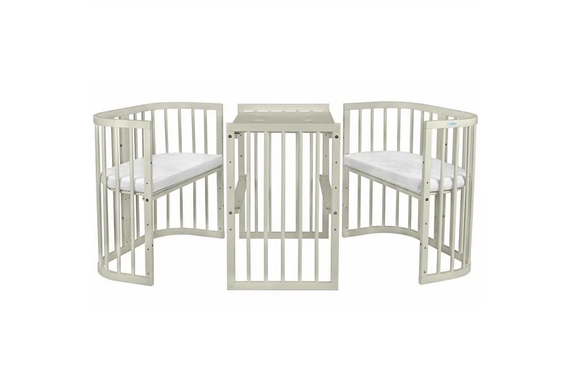 Babybett Mobiles Babybett aus Holz 7in1 mit Matratze, mitwachsend de Waldin en Vert – photo produit 3 sur 5
