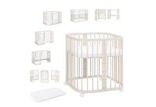 Babybett Mobiles Babybett aus Holz 7in1 mit Matratze, mitwachsend von Waldin in Ohne Stoffset – Produktfoto 1 von 5