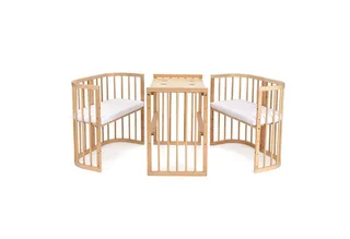 Babybett Mobiles Babybett aus Holz 7in1 mit Matratze, mitwachsend de Waldin en Blanc – photo produit 5 sur 5