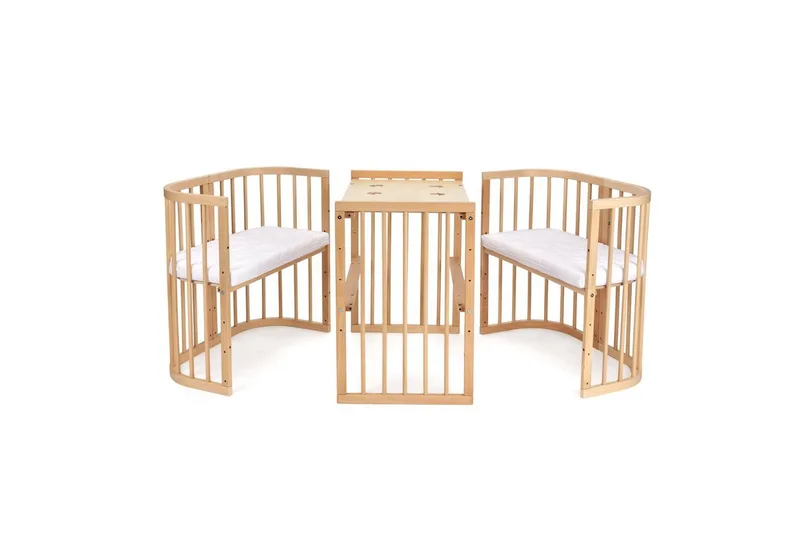 Babybett Mobiles Babybett aus Holz 7in1 mit Matratze, mitwachsend de Waldin en Blanc – photo produit 5 sur 5