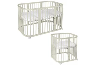 Babybett Mobiles Babybett aus Holz 7in1 mit Matratze, mitwachsend de Waldin en Vert – photo produit 2 sur 5