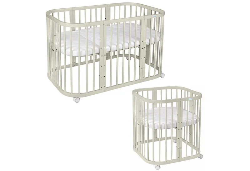 Babybett Mobiles Babybett aus Holz 7in1 mit Matratze, mitwachsend de Waldin en Vert – photo produit 2 sur 5