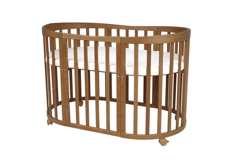 Babybett Mobiles Babybett OWAL aus Holz 7in1 mit Matratze, mitwachsend by Waldin in Ohne Stoffset – product photo 4 of 5