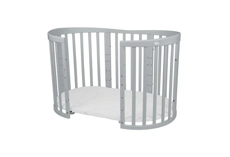 Babybett Mobiles Babybett OWAL aus Holz 7in1 mit Matratze, mitwachsend by Waldin in Grey – product photo 3 of 5