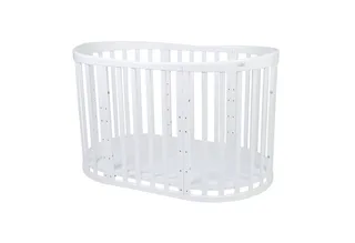 Babybett Mobiles Babybett OWAL aus Holz 7in1 mit Matratze, mitwachsend van Waldin in Wit – productfoto 2 van 4