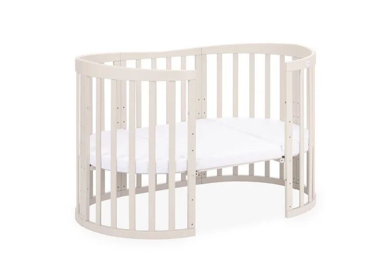 Babybett Mobiles Babybett OWAL aus Holz 7in1 mit Matratze, mitwachsend de Waldin en Ohne Stoffset – photo produit 4 sur 5