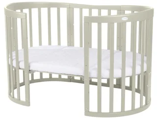 Babybett Mobiles Babybett OWAL aus Holz 7in1 mit Matratze, mitwachsend van Waldin in Groen – productfoto 4 van 5