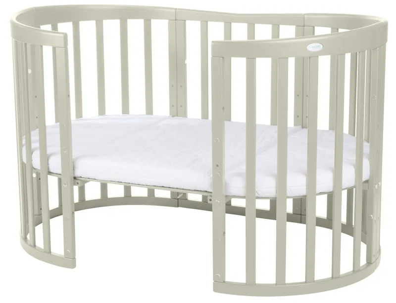 Babybett Mobiles Babybett OWAL aus Holz 7in1 mit Matratze, mitwachsend van Waldin in Groen – productfoto 4 van 5