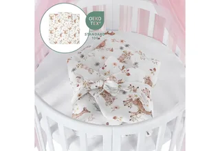 Babybett Mobiles Babybett OWAL aus Holz 7in1 mit Matratze, mitwachsend de Waldin en Rose, Blanc – photo produit 3 sur 4