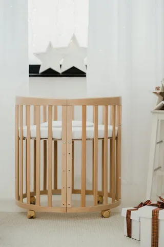 Babybett Mobiles Babybett OWAL aus Holz 7in1 mit Matratze, mitwachsend de Waldin en Blanc – photo produit 5 sur 5