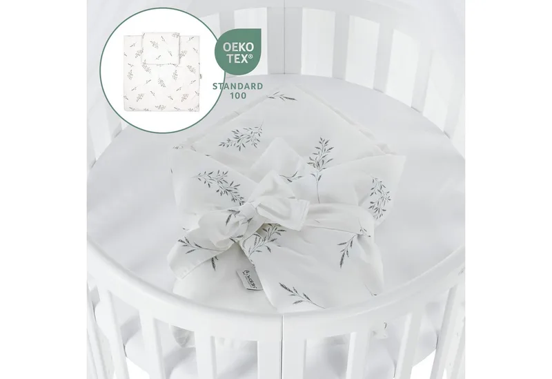 Babybett Mobiles Babybett OWAL aus Holz 7in1 mit Matratze, mitwachsend van Waldin in Wit – productfoto 3 van 4