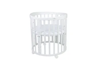 Babybett Mobiles Babybett OWAL aus Holz 7in1 mit Matratze, mitwachsend van Waldin in Wit – productfoto 3 van 4
