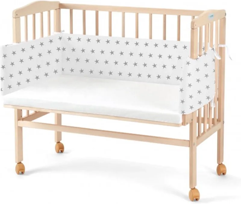 co sleeper/wieg 2 in 1 met bedomrander by Waldin in Natural – product photo