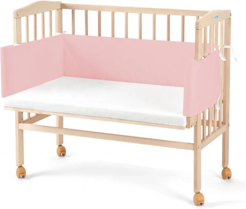 co sleeper/wieg 2 in 1 met bedomrander by Waldin in Pink – product photo