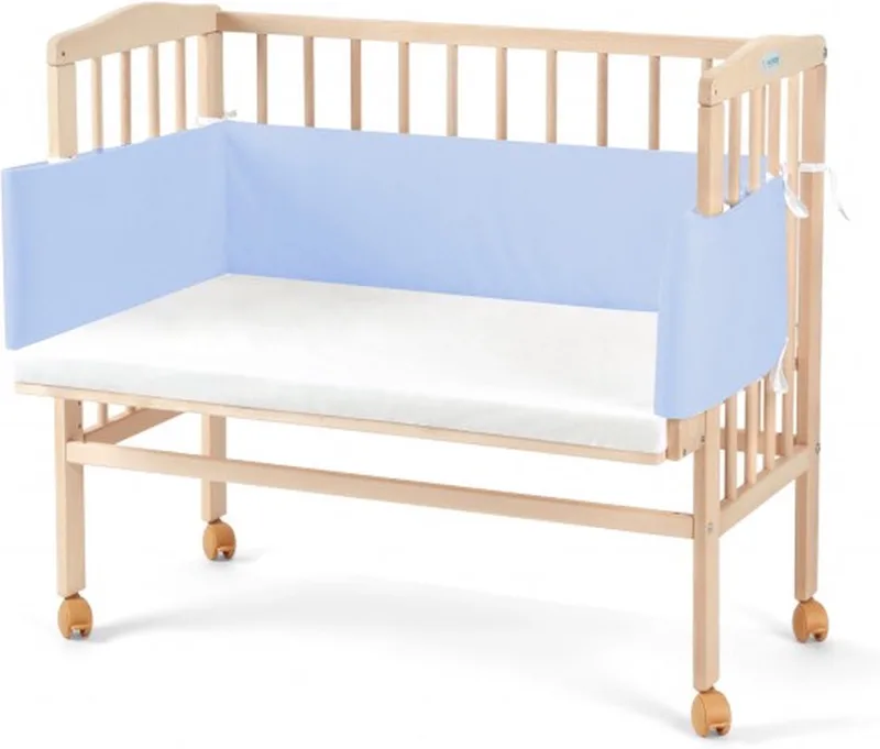 co sleeper/wieg met bedomrander by Waldin in Blue – product photo