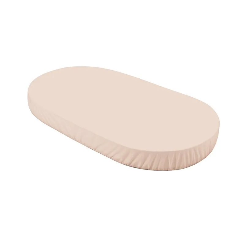 Spannbettlaken groß für Babybett 7in1 OWAL, Jersey Baumwolle, 124x73 cm, Champagner, Jersey-Elasthan, Gummizug: rundum, Spannbetttuch van Waldin in Beige – productfoto