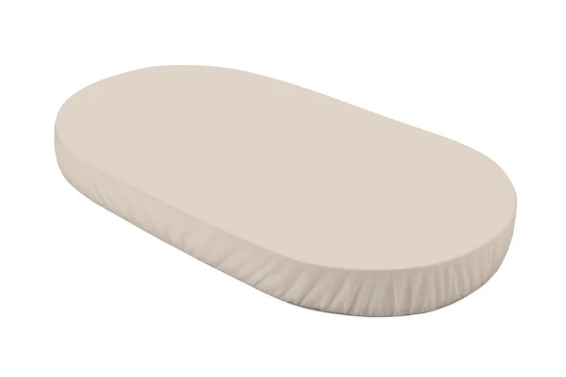 Spannbettlaken groß für Babybett 7in1 OWAL, Jersey Baumwolle, 124x73 cm, Jersey-Elasthan, Gummizug: rundum, Spannbetttuch van Waldin in Beige – productfoto