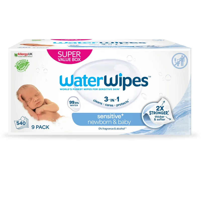 2x WaterWipes Baby Billendoekjes 9x60 = 540 stuks van WaterWipes – productfoto
