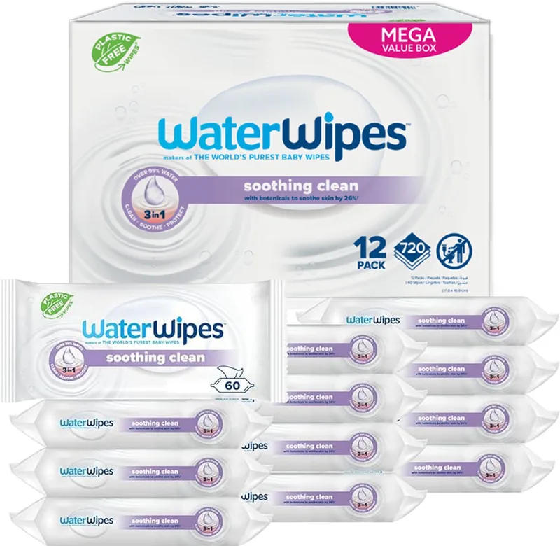 Sensitive Soothing Babydoekjes - 99% Water - 12 x 60 - 720 Billendoekjes by WaterWipes – product photo