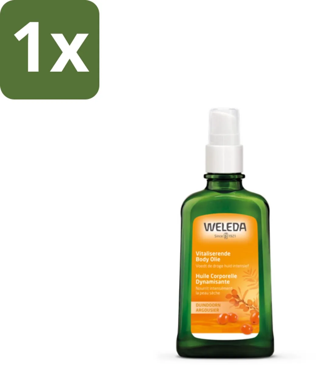 1 x WELEDA - Bodyolie Vitaliserend - Duindoorn - 100% natuurlijk - 100 ml - Duindoorn Body Olie - Body Olie Vitaliserend - Huidverzorging - Huidvernieuwing - Antioxidanten de Weleda – photo produit
