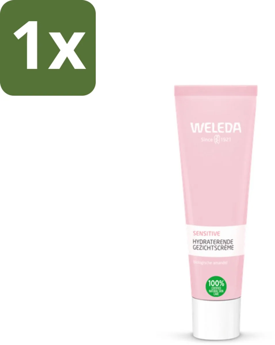1 x WELEDA - Gezichtscrème Sensitive Hydraterend - Voor gevoelige huid - 30 ml - Gevoelige Huid - Hydraterende Crème - Amandelolie - Roodheid Verminderen - Vegan Crème de Weleda – photo produit