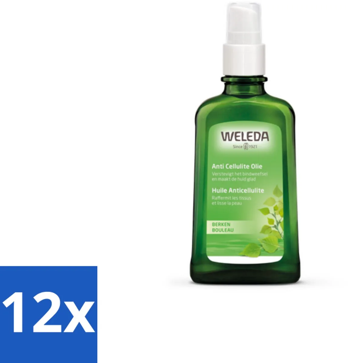 12 x WELEDA - Anti‑Cellulite olie - Berken - 100 ml - Anti-cellulite Olie - Natuurlijke Huidverzorging - Gladde Huid - Stevigere Huid - Plantenextracten från Weleda – produktbild
