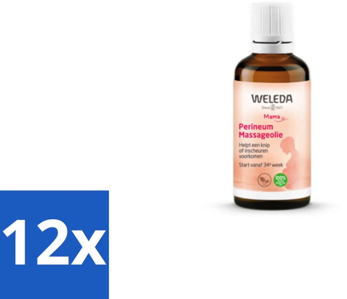 12 x WELEDA - Perineum massageolie - Mama & Baby - 50 ml - Bevallingsolie - Perineum Massage - Zwangerschapsmassage - Natuurlijke Bevalling - Amandelolie de Weleda – photo produit