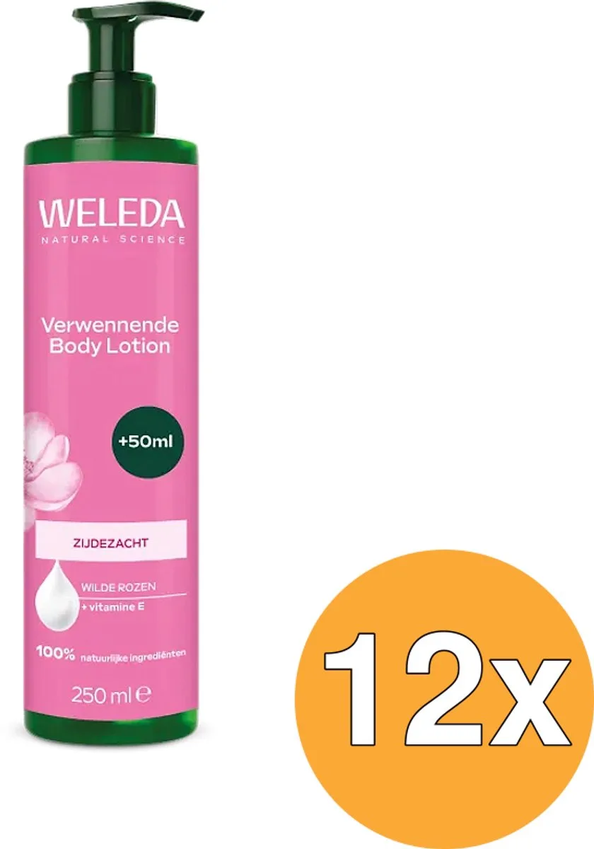12x WELEDA Verwennende Body Lotion Wilde Rozen (250 ml) fra Weleda – produktbillede