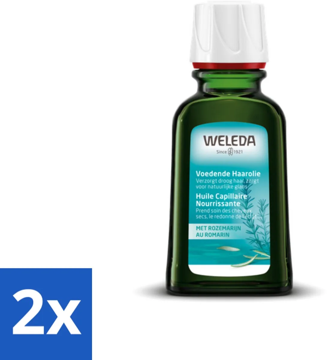 2 x WELEDA - Haarolie Voedend - Rozemarijn - 50 ml - Haar Olie - Voedende Haar - Rozenmarijn Haar - Droge Haarpunten - Beschadigd Haar fra Weleda – produktbillede