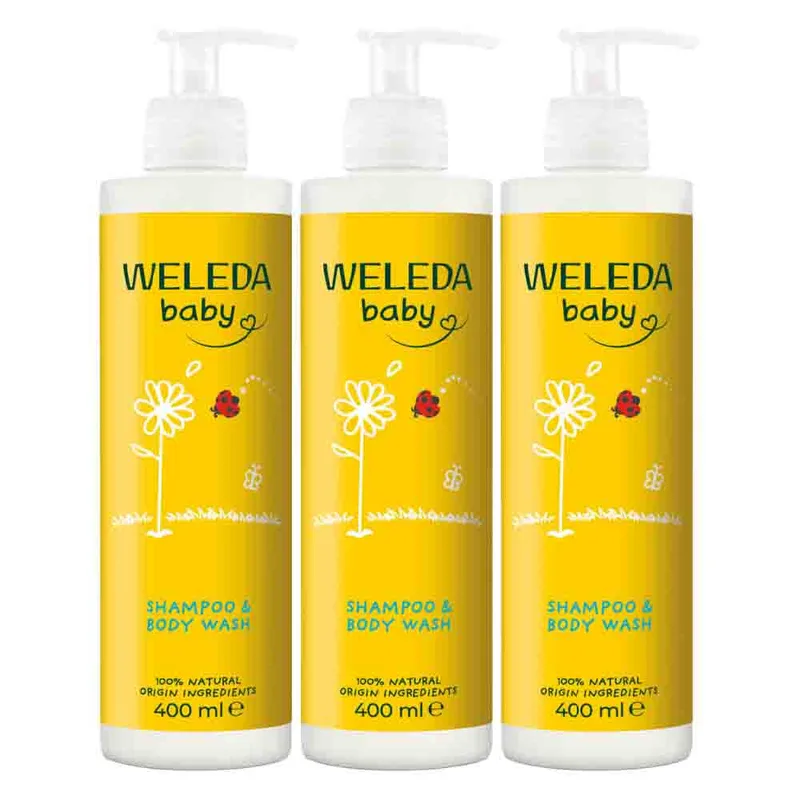 3x WELEDA Baby Calendula Shampoo & Douchecrème 400 ml van Weleda – productfoto