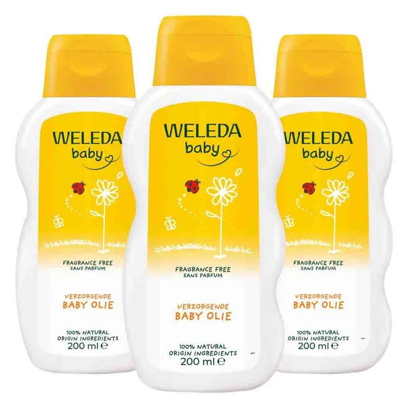3x WELEDA Baby Calendula Verzorgende Olie 200 ml van Weleda – productfoto