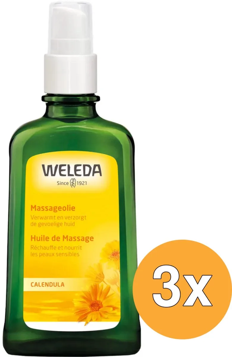 3x WELEDA Calendula massageolie (100 ml) fra Weleda – produktbillede