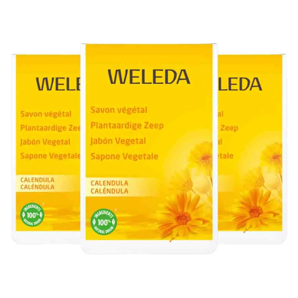 3x WELEDA Calendula Zeep 100 gram fra Weleda – produktbillede