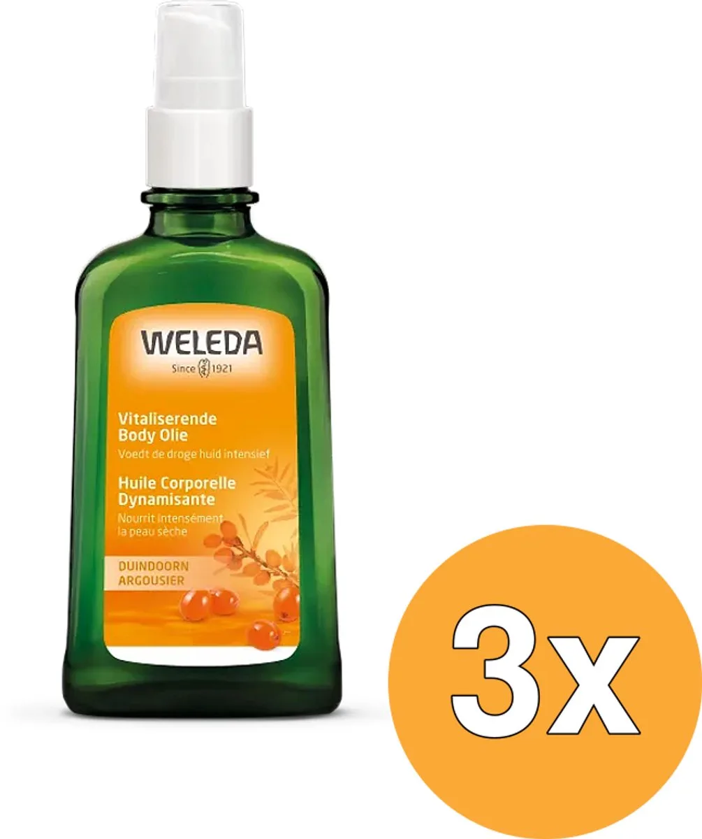 3x WELEDA Duindoorn vitaliserende body olie (100 ml) von Weleda – Produktfoto