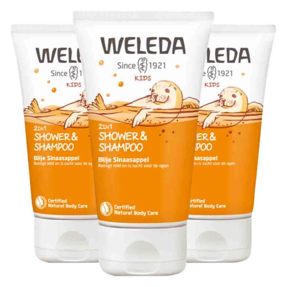 3x WELEDA Kids 2in1 Shampoo & Body Wash Blije Sinaasappel 150 ml van Weleda – productfoto
