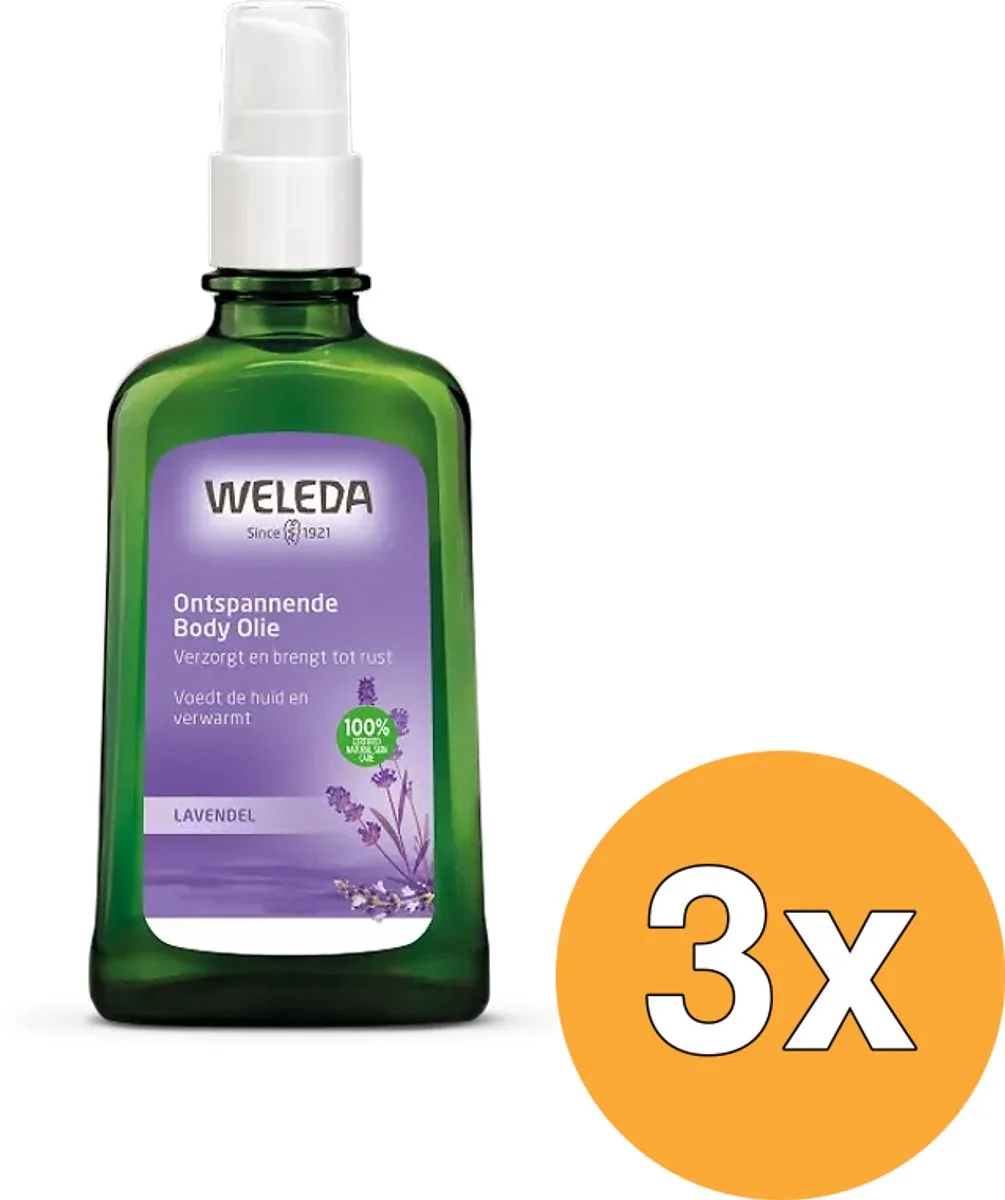 3x WELEDA Lavendel ontspannende body olie (100 ml) van Weleda – productfoto