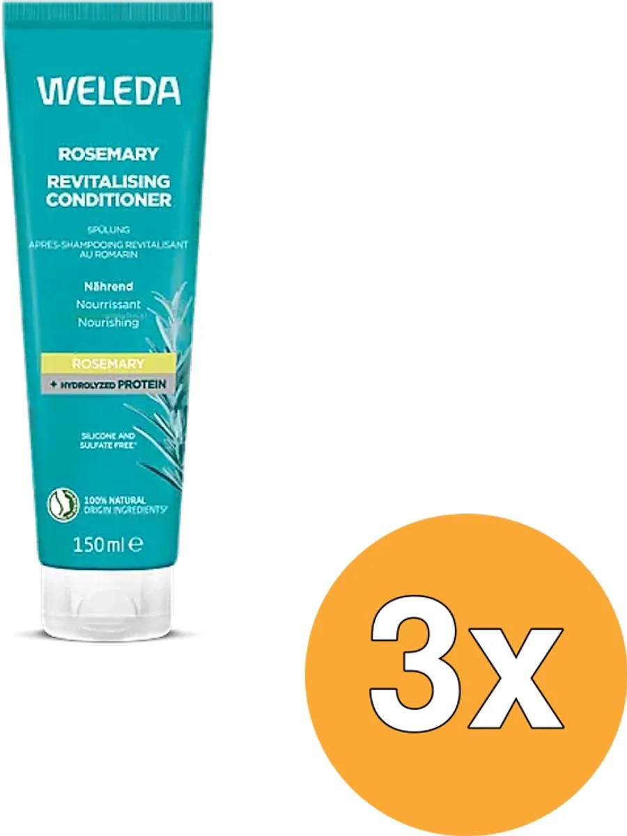 3x Weleda Rozemarijn Revitaliserende Conditioner (150 ml) van Weleda – productfoto