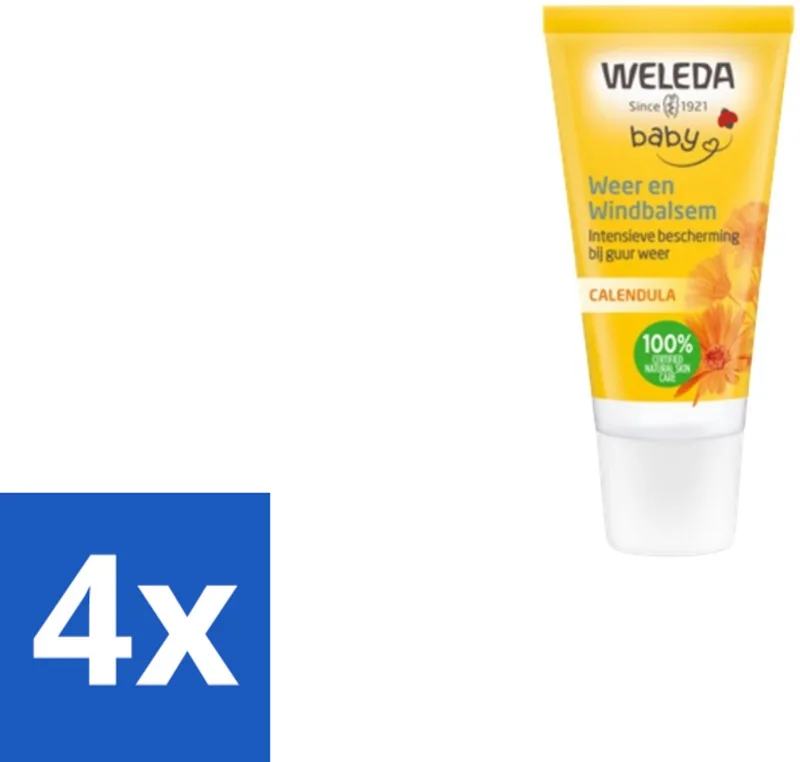 4 x WELEDA - Weer & Windbalsem - Baby & Kind Calendula - 30 ml - Baby Balsem - Baby Huid - Windbescherming - Koude Bescherming - Natuurlijke Balsem fra Weleda – produktbillede