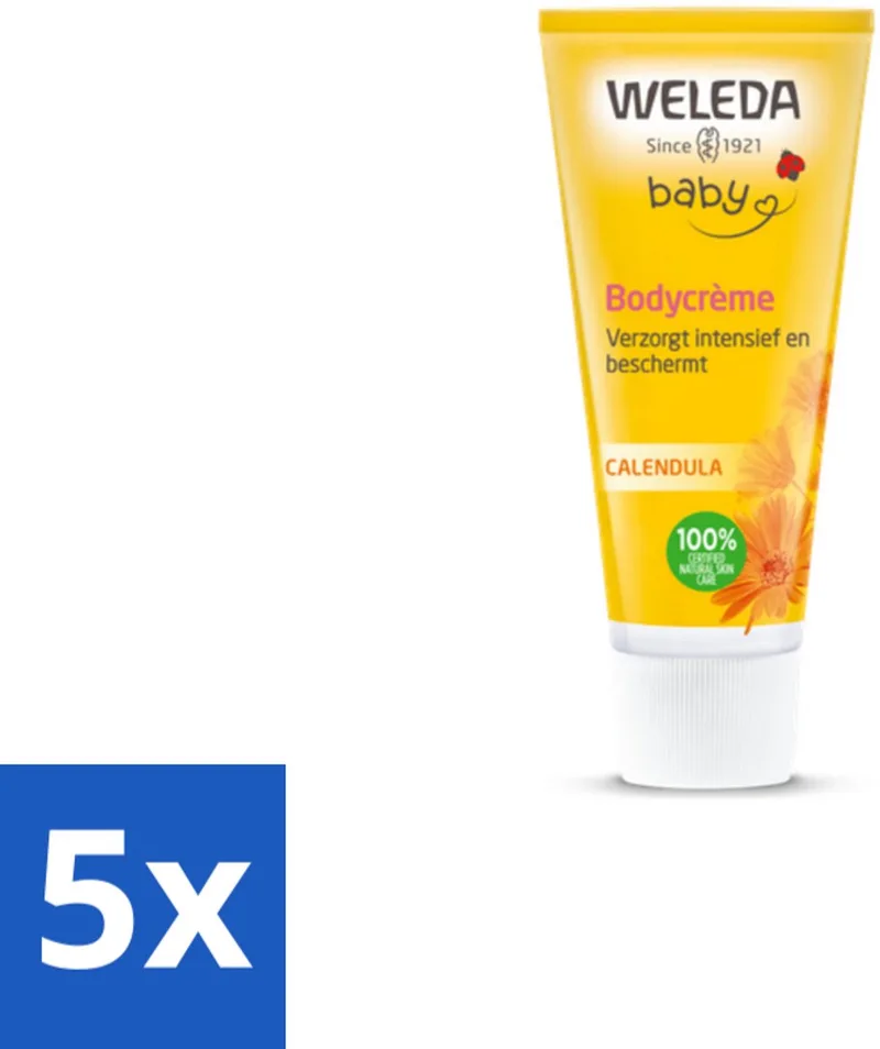 5 x WELEDA - Bodycrème - Baby & Kind Calendula - 75 ml - Babyhuid Verzorging - Calendula Crème - Gevoelige Huid - Baby Crème - Natuurlijke Crème by Weleda – product photo