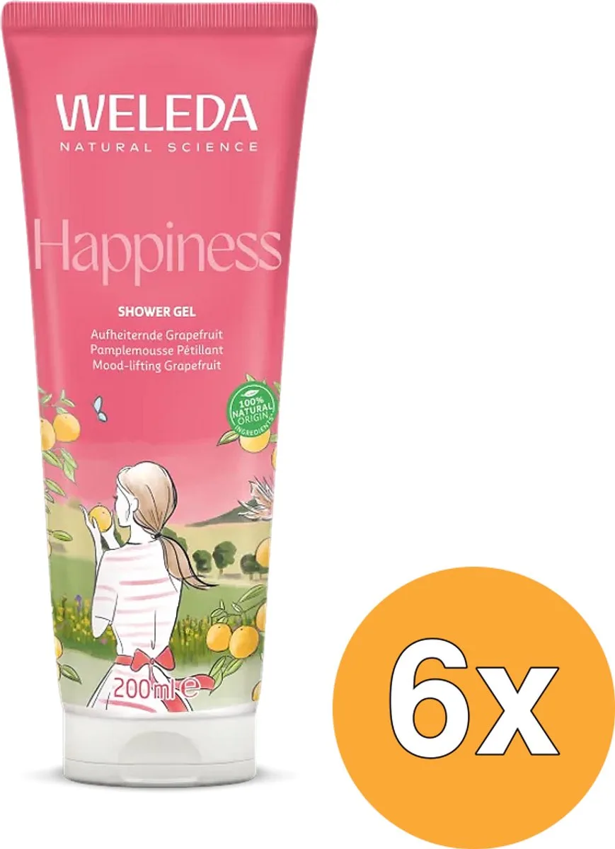 6x Weleda Aroma Shower Happiness Douchegel (200 ml) van Weleda – productfoto