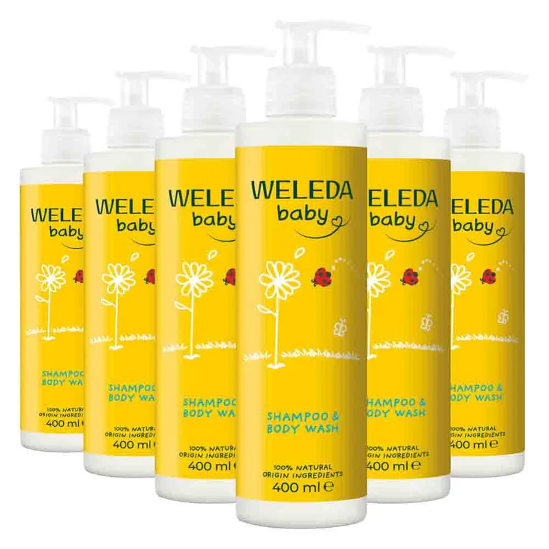 6x WELEDA Baby Calendula Shampoo & Douchecrème 400 ml van Weleda – productfoto