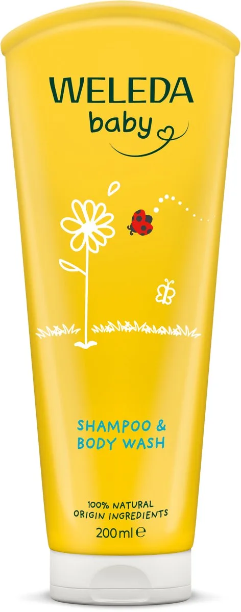 Babyshampoo & Douchecrème - Calendula - Mild Reinigen & Uitdroging Voorkomen - 100% Natuurlijke Ingrediënten - 200ml
