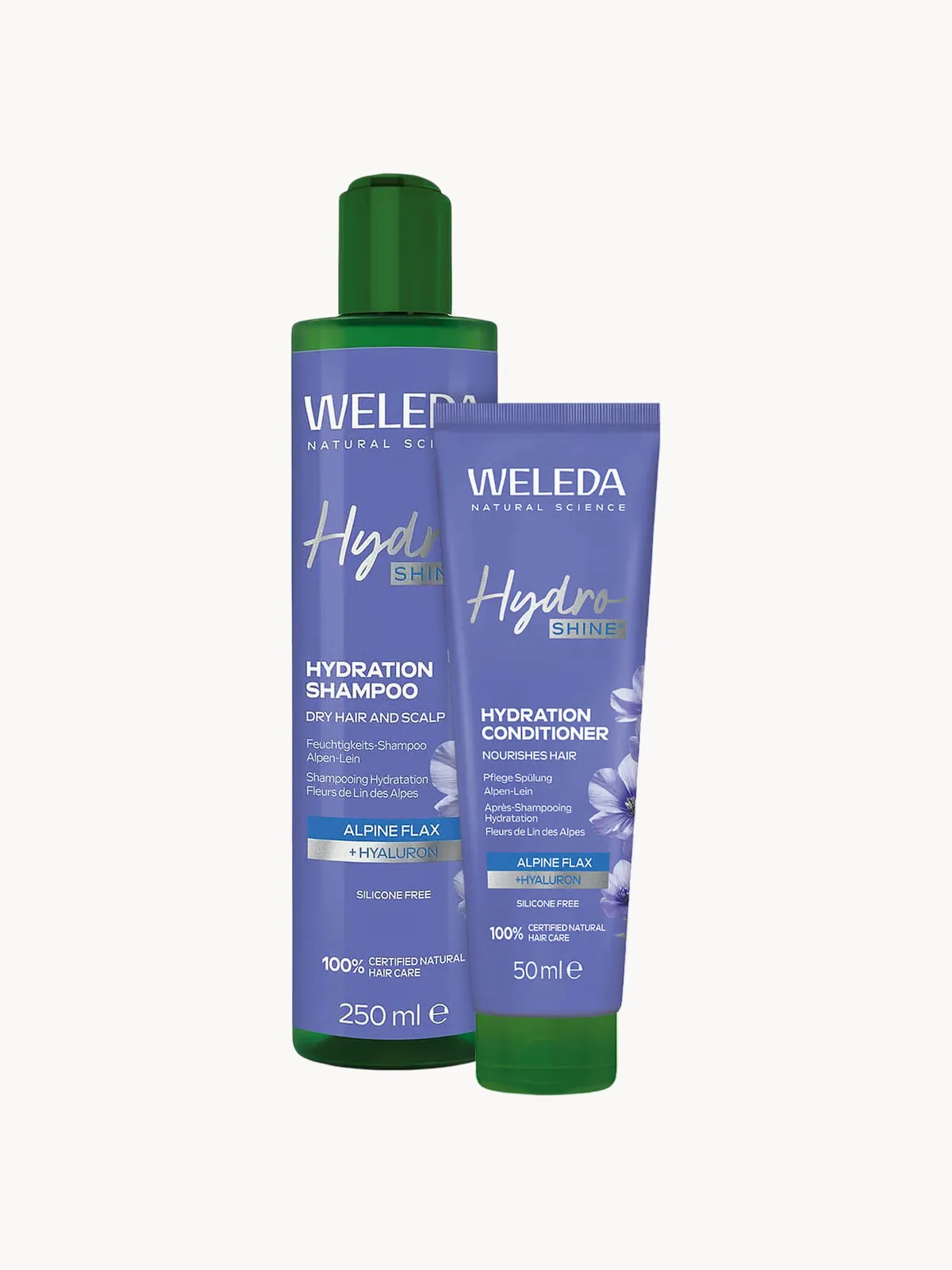 Hydraterende haarverzorgingsset Hydra Shine, met mini-conditioner van Weleda – productfoto