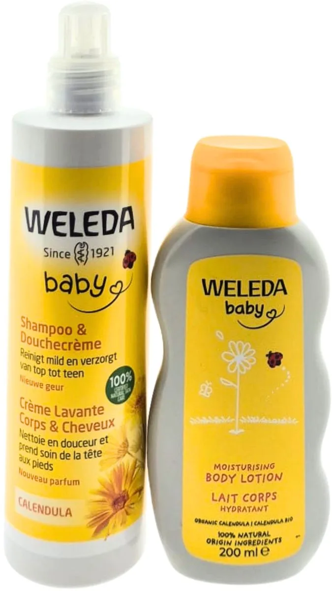 Kraamcadeauset Douche 2in1 - Bodylotion – Luxe Badset | Verwen Cadeauset | Wellness Geschenk voor Iedereen by Weleda in Grey – product photo